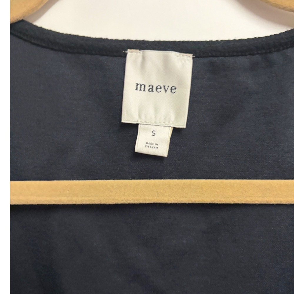 Maeve Anthropologie Balloon Sleeve Top Black Ivory Romantic Textured Blouse S - Picture 7 of 11
